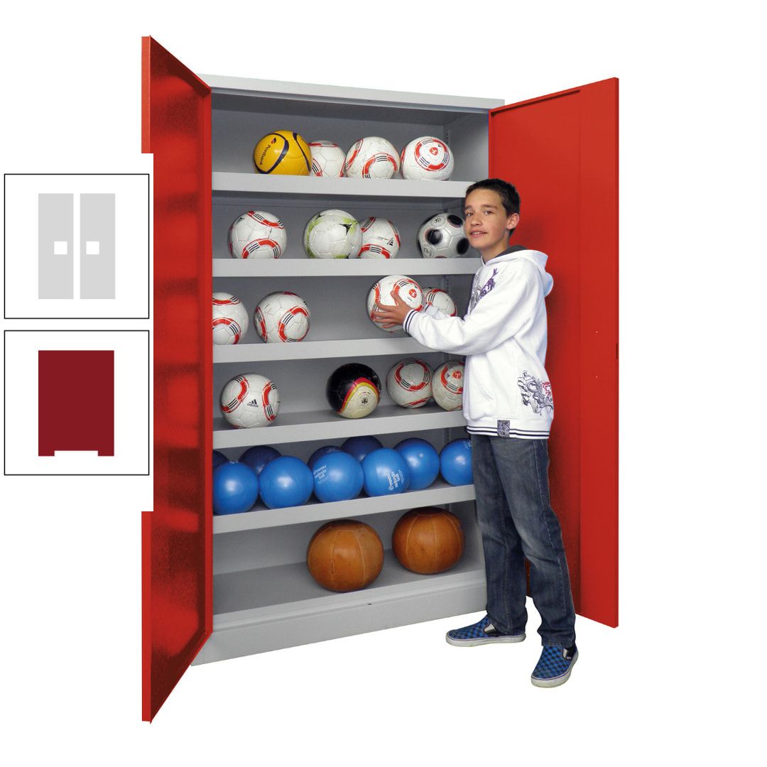 Ballschrank - Vollblechtüren - 5 Böden - 1.950x1.500x500 mm (HxBxT) - anthrazitgrau