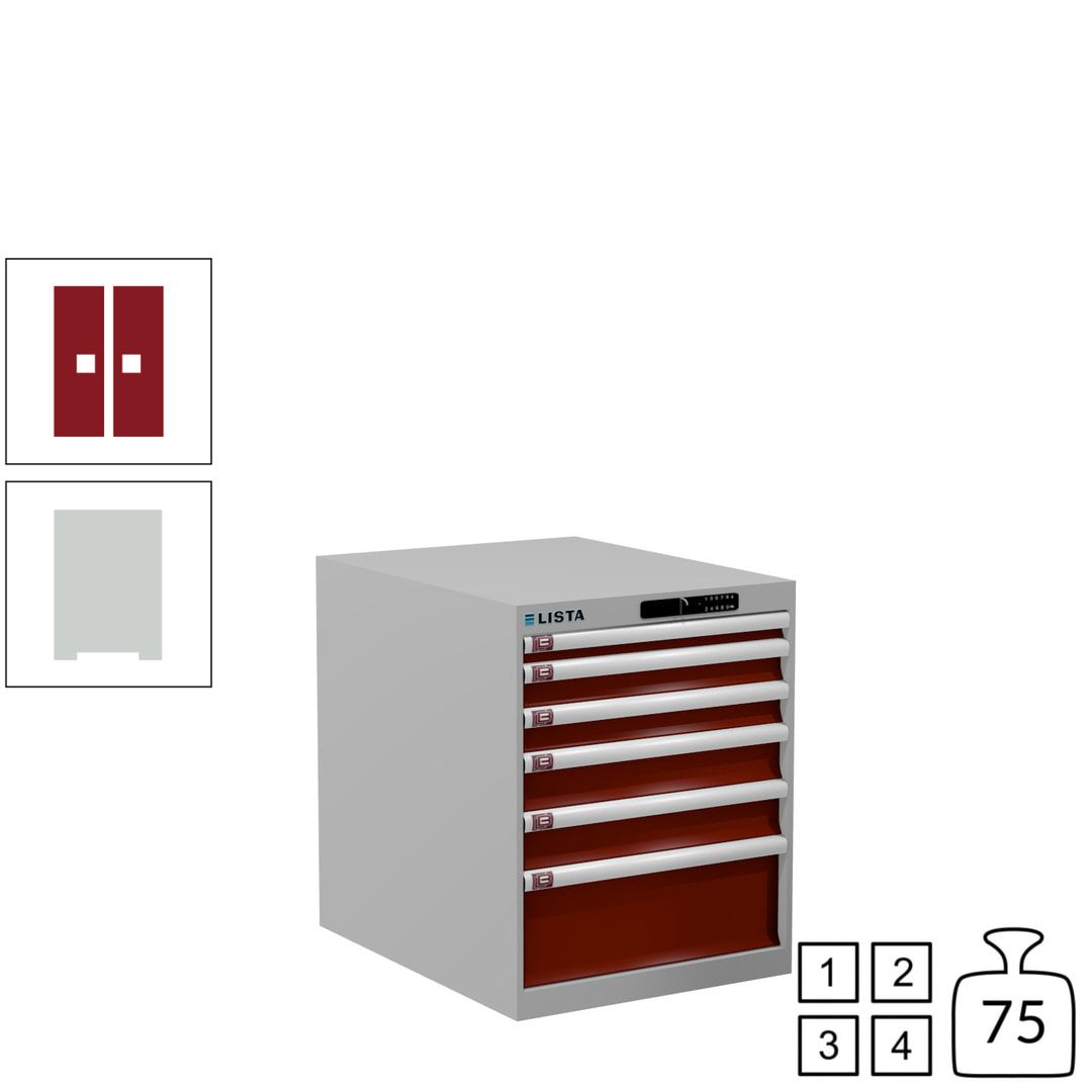 Lista Schubladenschrank - 14.352.010 - 700x564x725 mm (HxBxT) - 6 Schubladen - 75 kg - Key Lock - lichtblau (RAL 5012)
