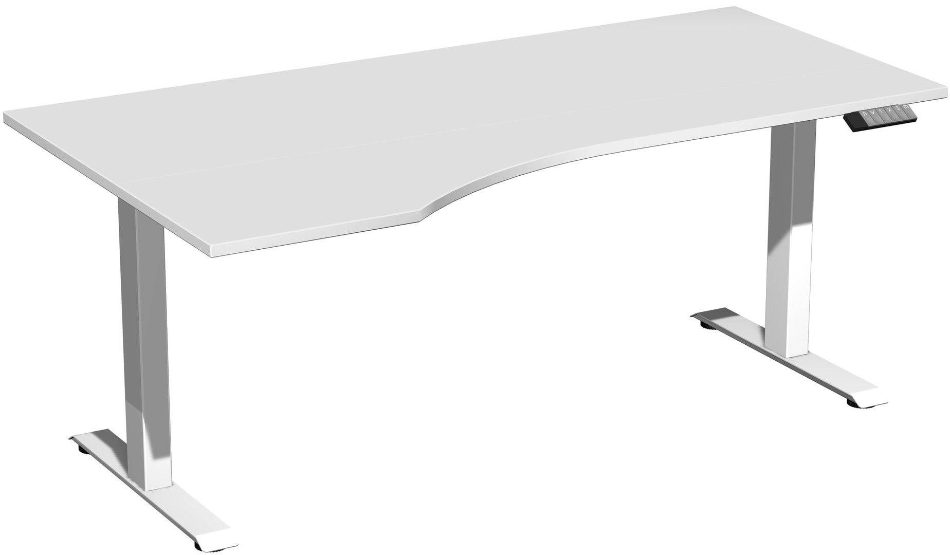 Eckschreibtisch, Ecke links, Elevate Basic, elektronisch höhenverstellbar, 730 - 1.230 x 1.800 x 1.000 mm (HxBxT), Gestell anthrazit, Dekor Ahorn
