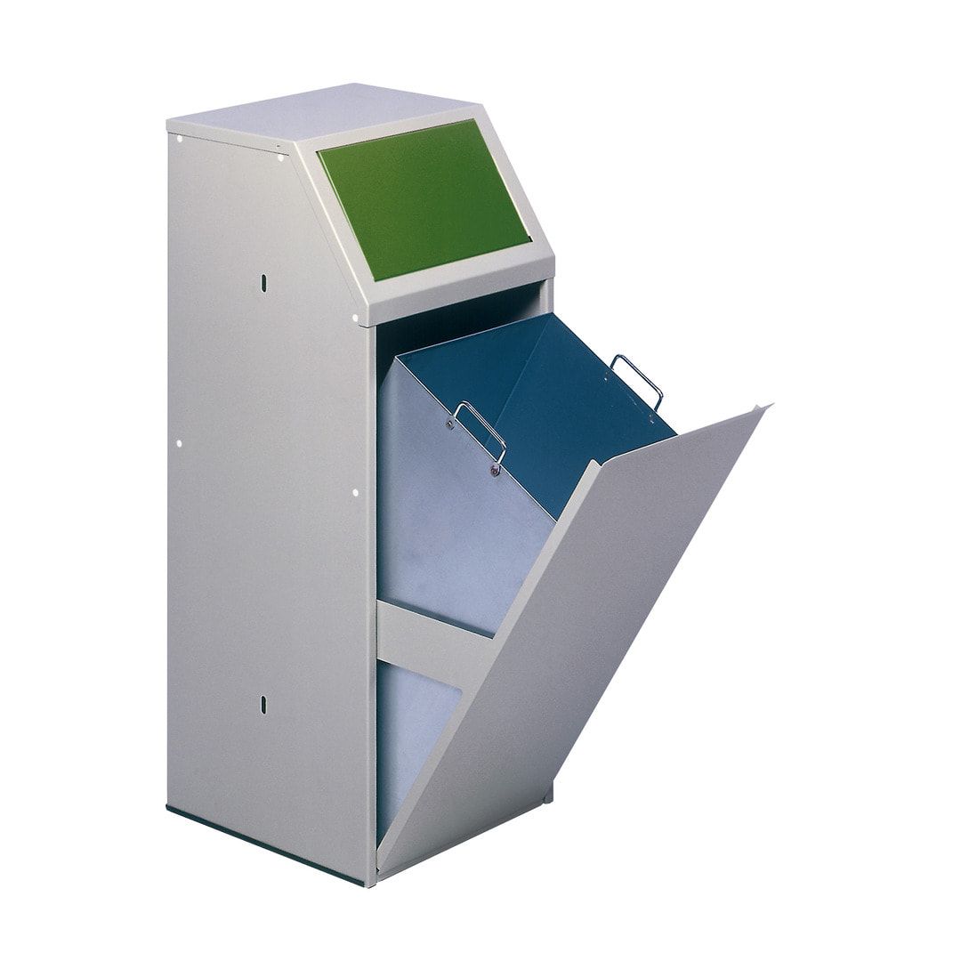 Wertstoffsammelgerät - fahrbar - 39 l - 800 x 400 x 400 mm (H x B x T) - Korpus kieselgrau - Einwurfklappe anthrazit - Abfallbehälter