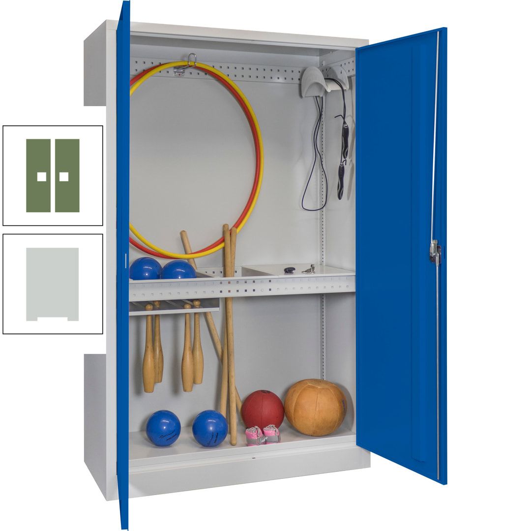 Sportschrank - Vollblechtüren - Variante 3 - 1.950x1.200x500 mm (HxBxT) - anthrazitgrau