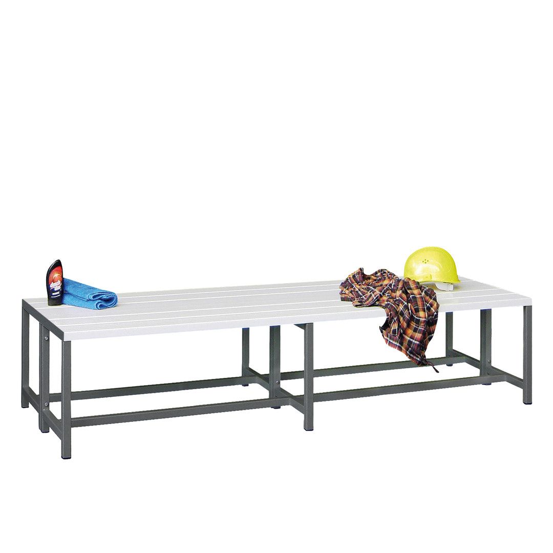 Doppelseitige Umkleide-Sitzbank - 420 x 1.000 x 740 mm (HxBxT) - Buchenleisten - anthrazitgrau