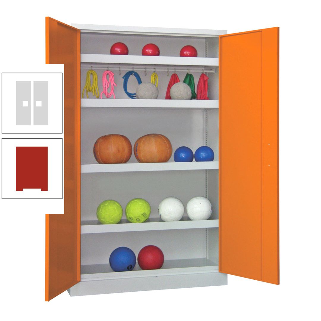 Ballschrank - Vollblechtüren - 4 Böden - 1 Hakenleiste - 1.950x1.200x500 mm (HxBxT) - anthrazitgrau