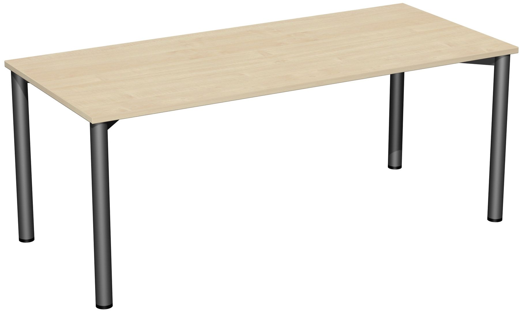 Schreibtisch - 4-Fuß Flex - Bürotisch - 720 x 1.000 x 800 mm (HxBxT) - Gestell anthrazit - Ahorn