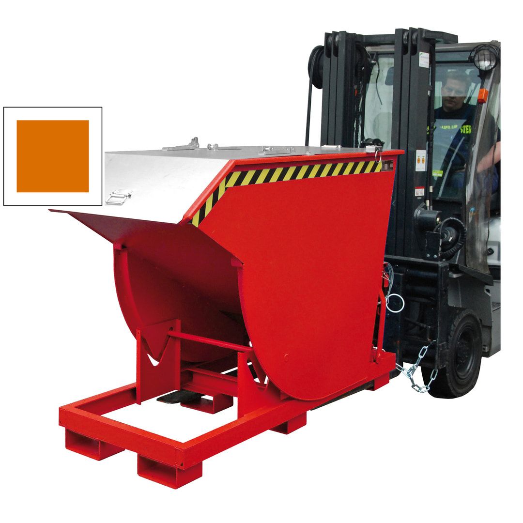 BAUER Kippbehälter m. Abrollmechanismus - 1.000 l - 3.000 kg - feuerrot