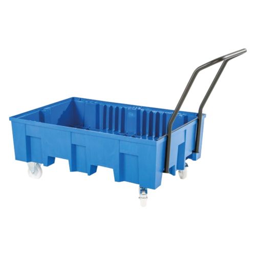 Fahrbare PE-Auffangwanne - 2 x 200 l - 220 l - 620 kg - 1.030 x 865 x 1.245 mm (HxBxT)