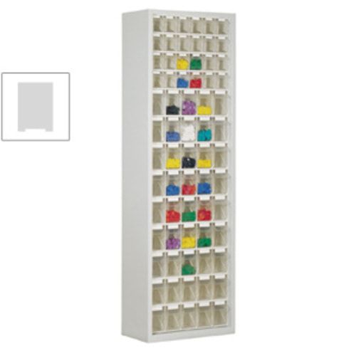 Magazinschrank mit Sichtlagerkästen - 2.000x1.270x250 mm - 154 Kästen - enzianblau