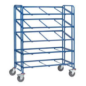 Fetra - Etagenwagen für Eurokästen - 400 kg - 1.686 x 685 x 1.372 mm (HxBxT) - 5 Rahmen
