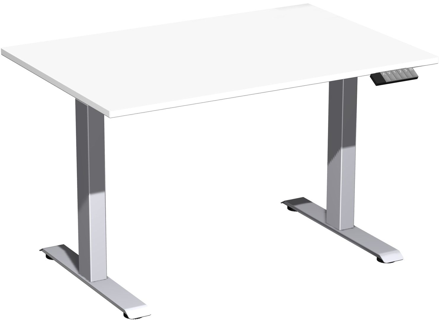 Schreibtisch, Elevate Basic, elektronisch höhenverstellbar, 730 - 1.230 x 1.200 x 800 mm (HxBxT), Gestell anthrazit, Dekor Ahorn