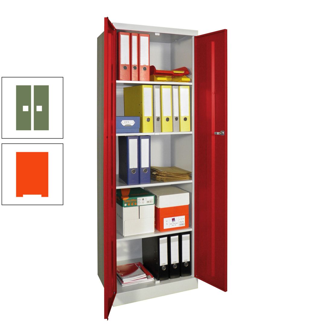 Aktenschrank - Sockel - 4 Böden - 1.800x600x500 mm (HxBxT) - Zylinderschloss - anthrazitgrau