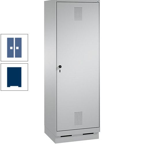 Doppel-Spind, Garderobenschrank, 1 Tür für 2 Abteile a 300 mm, Korpus anthrazitgrau, Türen anthrazitgrau, 1.800 x 600 x 500 mm (HxBxT)