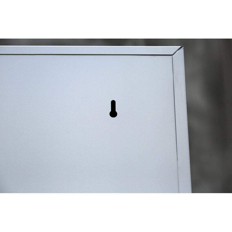 Aktenregal, Ordnerregal, Büroregal, 5 Fächer, Stahl, pulverbeschichtet, 1.950 x 925 x 422 mm (HxBxT), Farbe: lichtgrau
