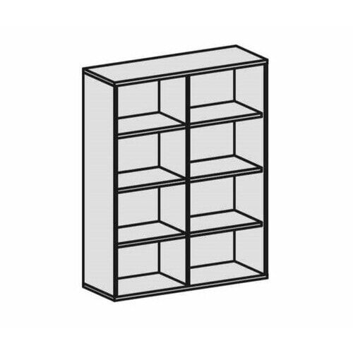 Büroregal, 4 Ordnerhöhen, Metallsockel/Standfüße, Dreischicht-Feinspan, 3 Einlegeböden, 1.536 x 1.000 x 425 mm (HxBxT), Dekor Ahorn