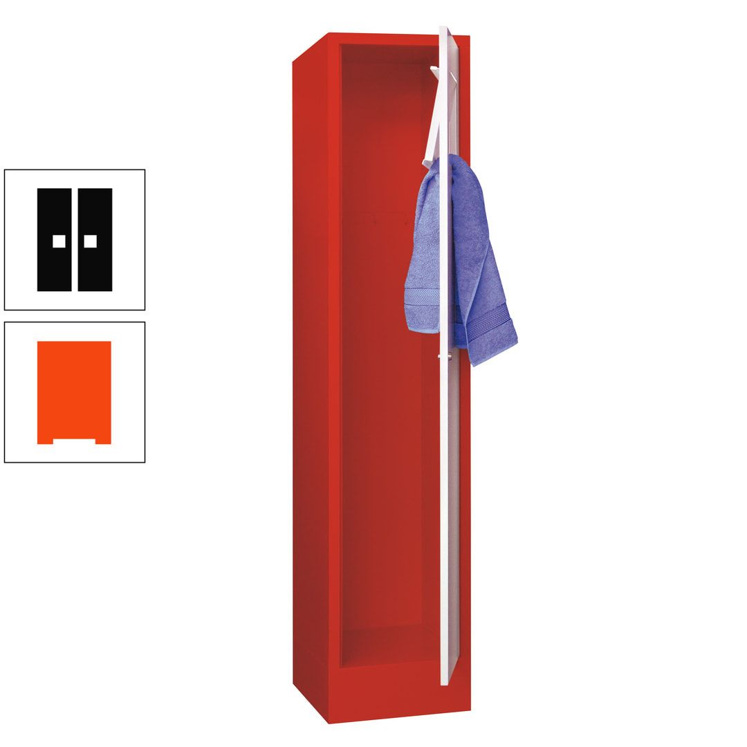 Wäschesammelschrank - 1.850 x 400 x 500 mm (HxBxT) - Sockel - Drehriegel - anthrazitgrau