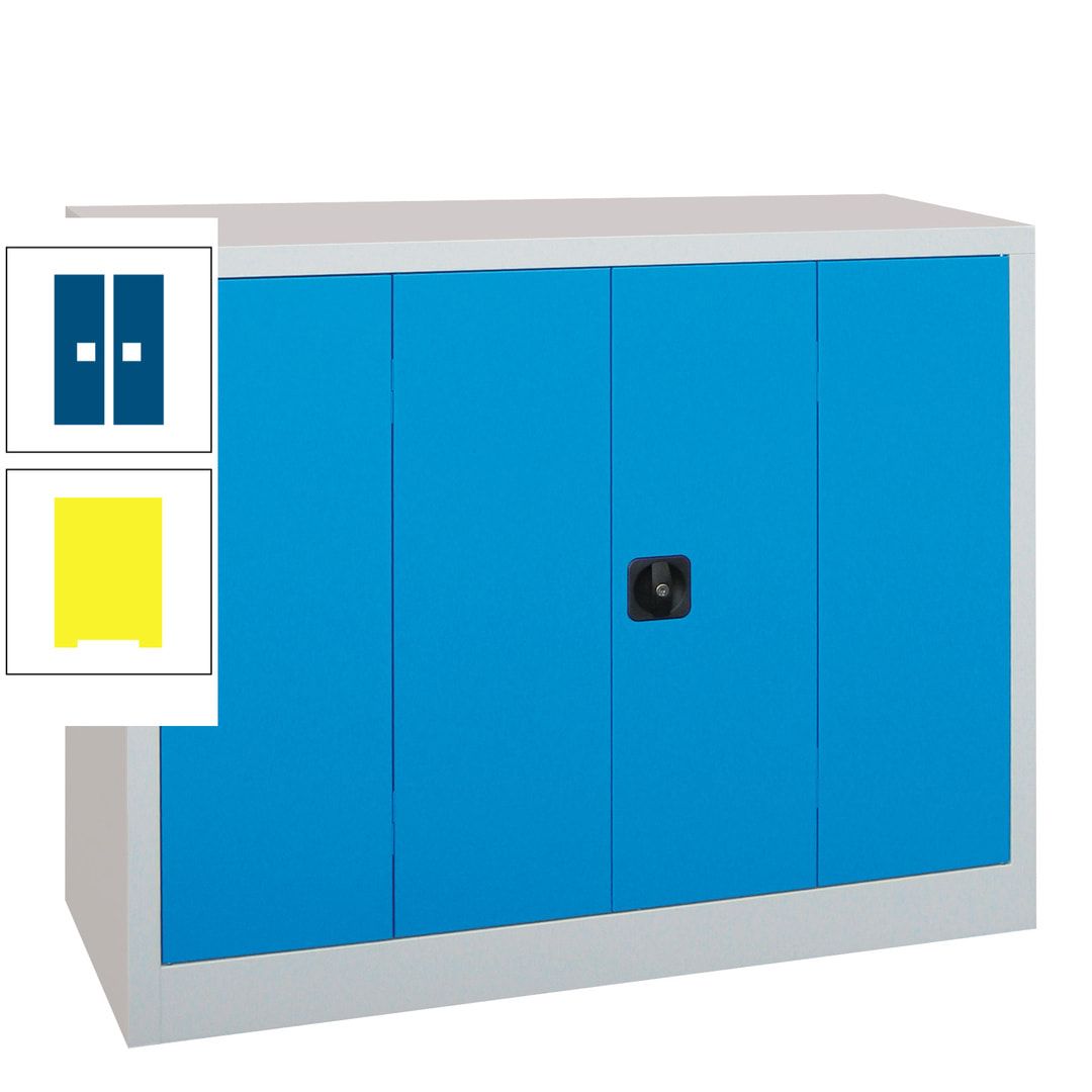 Falttürenschrank - 1.000x1.200x400 mm (HxBxT) - 2 Einlegeböden, gepulvert - Zylinderschloss - anthrazitgrau