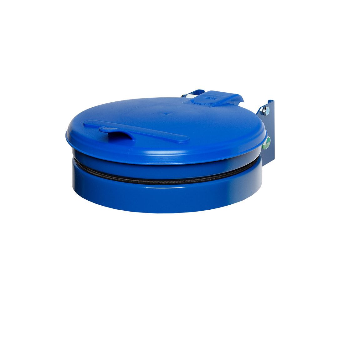 Müllsackhalter - Wandgerät - Stahl - Deckel Kunststoff - für 120 l Säcke - 370 x 465 mm (BxT) - enzianblau