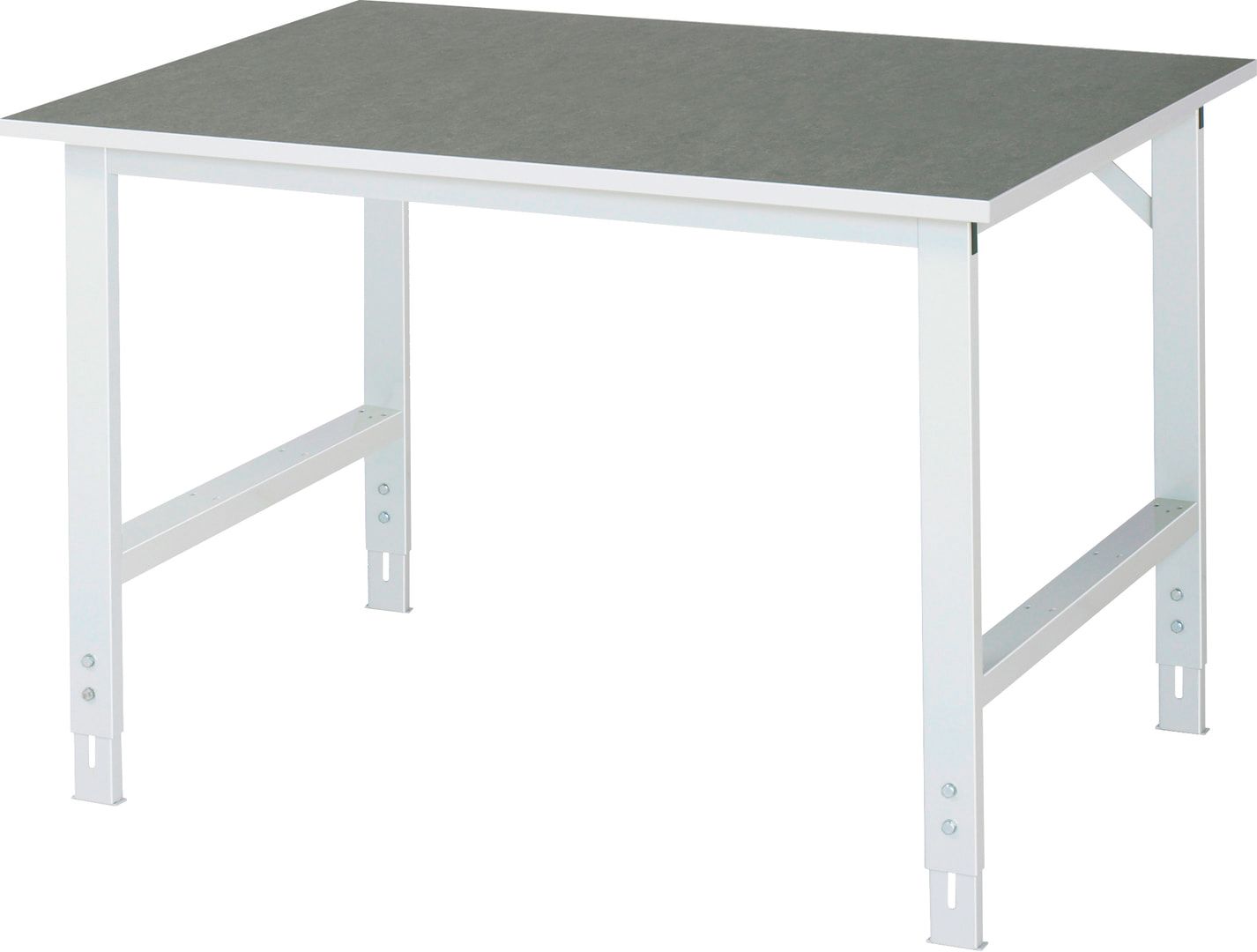 Arbeitstisch - höhenverstellbar 760 - 1.080 mm - 1.250 x 1.000 mm (BxT) - Traglast 500 kg - Linoleum - Anthrazitgrau