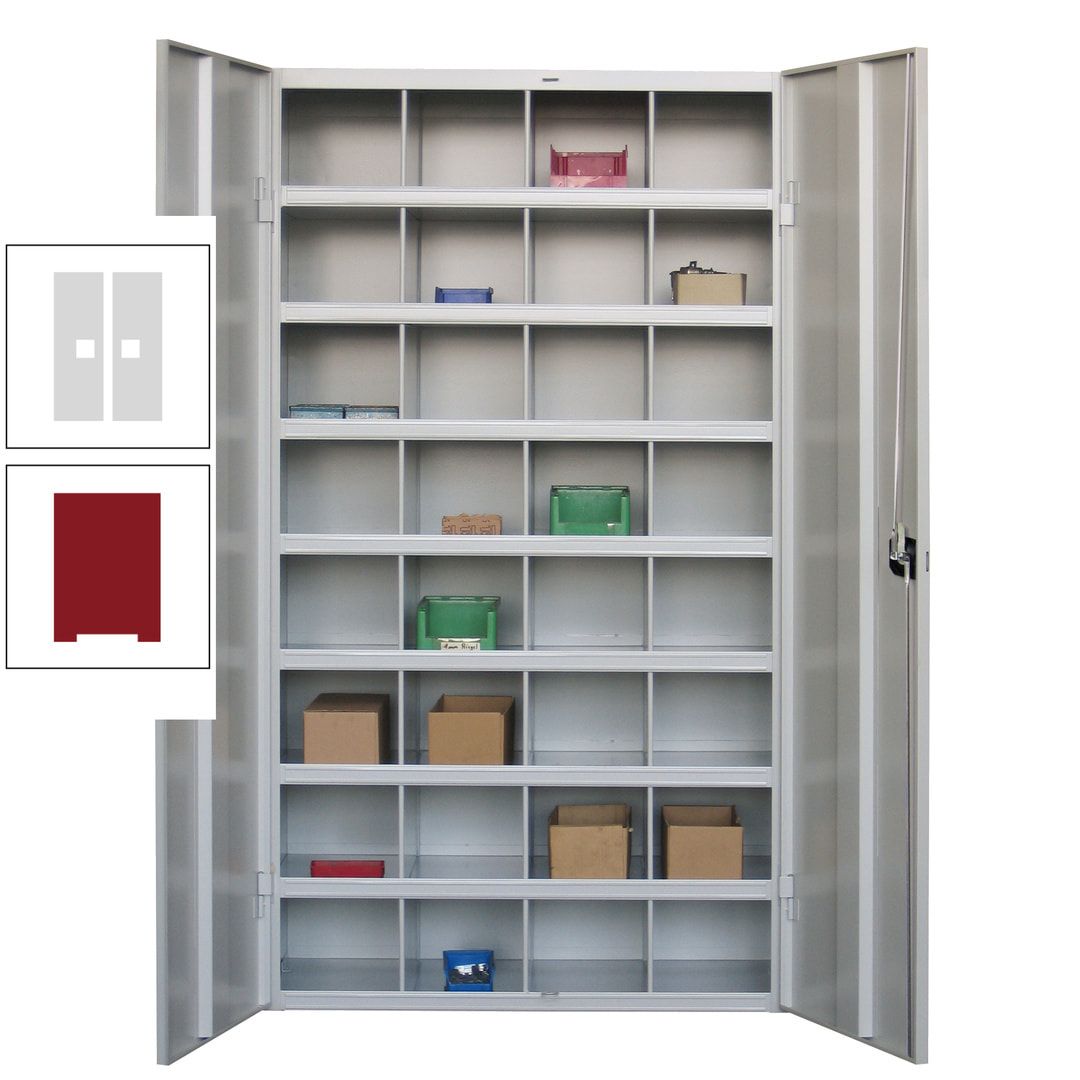 Fächerschrank - Sortierstation - Büroschrank - 32 Fächer - 1.800 x 1.000 x 530 mm (HxBxT) - Materialschrank - anthrazitgrau