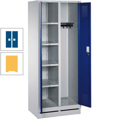 Mehrzweckschrank, Doppeltüren, Füße, 2 Abteile a 300 mm, Korpus anthrazitgrau, Tür anthrazitgrau, 1.800 x 600 x 500 mm (HxBxT)