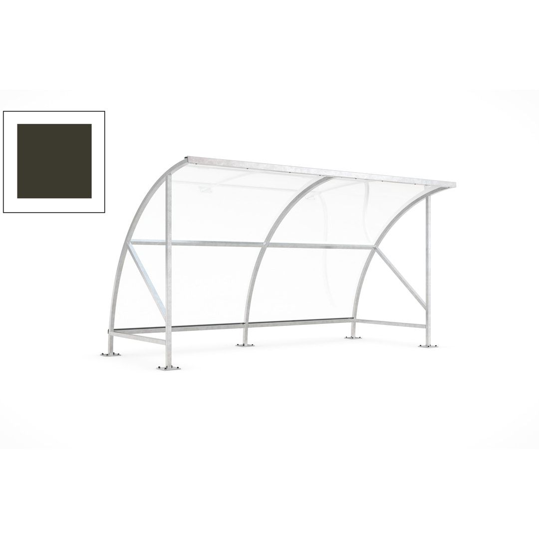 Fahrradunterstand - Fahrradgarage mit Bogendach - Stahl und Kunststoff - 2.290 x 4.130 x 2.100 mm (HxBxT) - Farbe Achatgrau