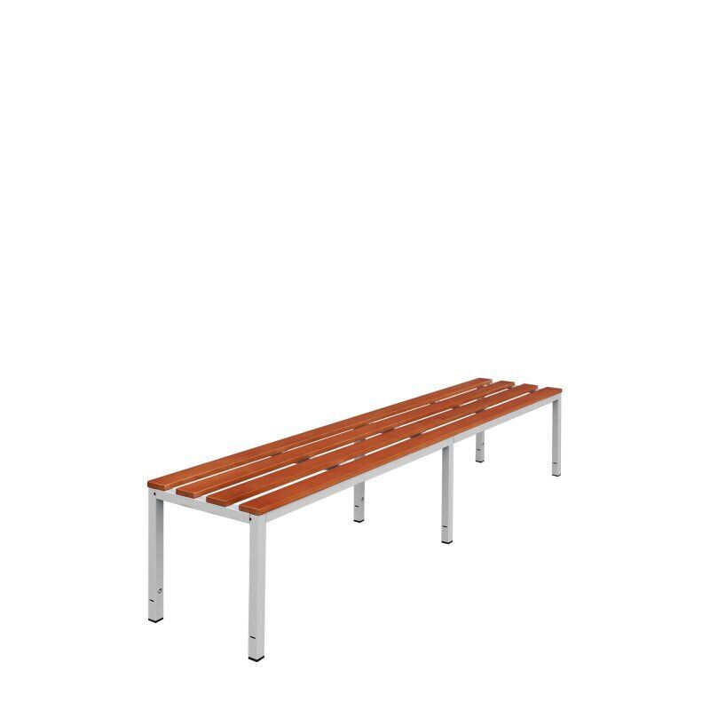 Umkleidebank, Umkleide-Sitzbank, Breite 1.000 mm, Sitzhöhe 400 mm, Stahl mit Holzleisten, Gestell: lichtgrau, Sitzleisten: Buche