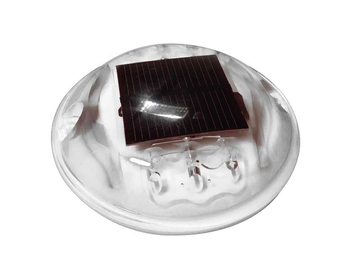 Solar-Straßenbolzen - 6 LED-Leuchten, blau - Polycarbonat - 25 x 116 mm (HxD) -VPE 6 Stück