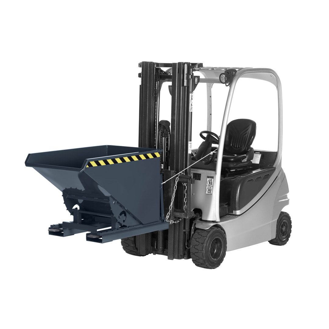 Abrollkipper für Schüttgüter - Volumen 1.200 l - Traglast 1.500 kg - 1.100 x 1.070 x 1.800 mm (HxBxT) - anthrazitgrau