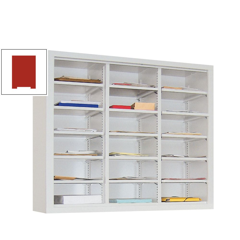 Dokumentenregal - Sortierstation - Ordnungsregal - Fächerregal - 18 Fächer - Postverteiler - 1.000 x 1.000 x 400 mm (HxBxT) - anthrazitgrau