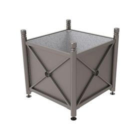 Pflanzbehälter, fvz.Stahl, Innenfach wählbar, verstellbare Füße, Kopf wählbar, 900 x 1.000 x 1.000 mm (HxBxT), Farbe wählbar