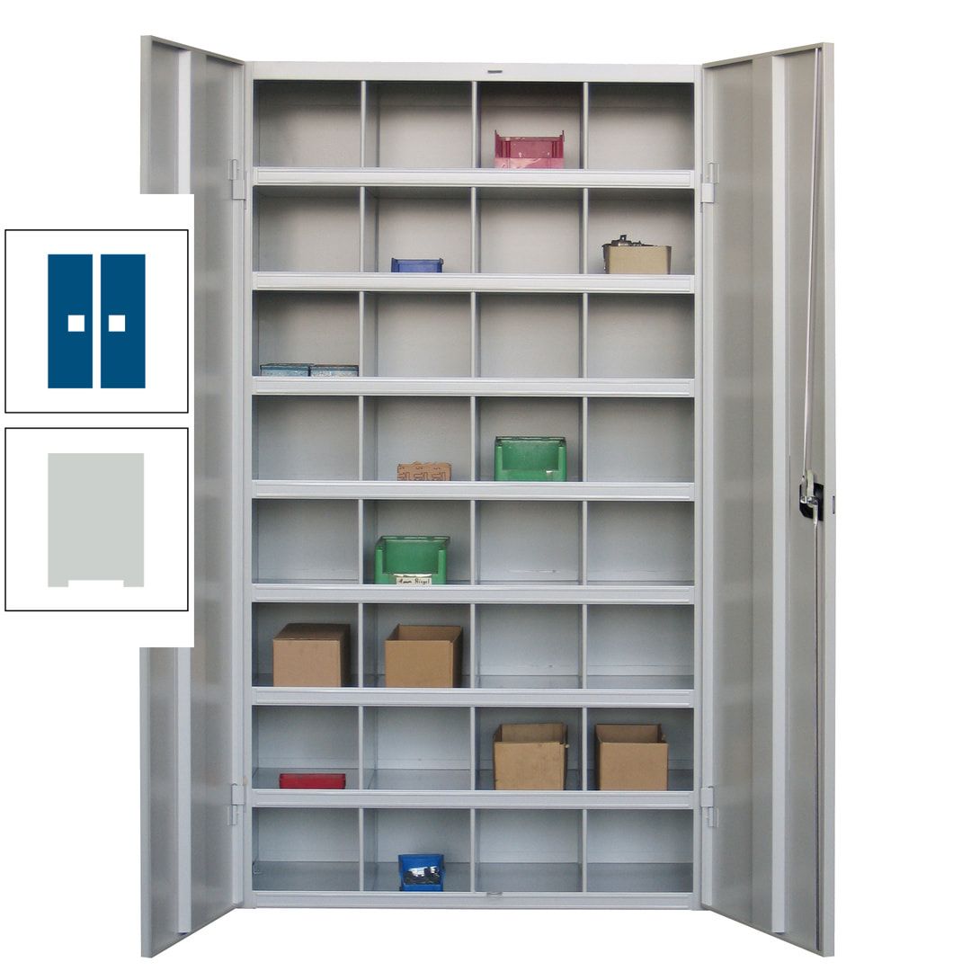 Fächerschrank - Sortierstation - Büroschrank - 32 Fächer - 1.800 x 1.000 x 530 mm (HxBxT) - Materialschrank - anthrazitgrau