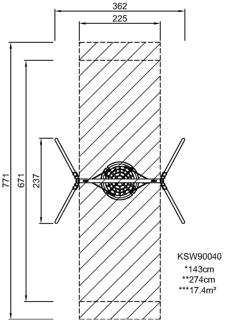 Nestschaukel, Schalennest, A-Rahmen, Schwerlastaufhängung, 6 Nutzer, ab ca. 2 Jahre, Verdrehsicherung, 2.740 x 3.620 x 2.370 mm (HxBxT), 1.000 mm (D)