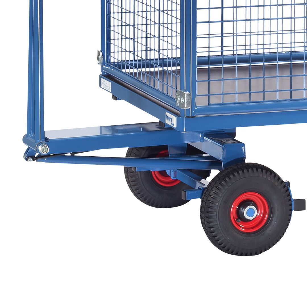 Fetra - Handpritschenwagen - Traglast 700 kg - (BxT) 800 x 1.200 mm - Drahtgitterwände 1.000 mm - Luft
