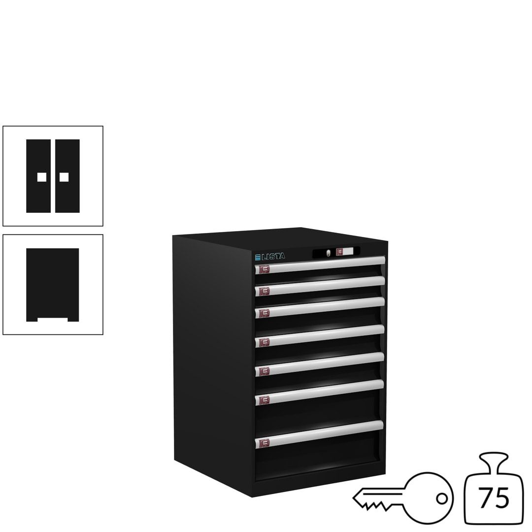 Lista Schubladenschrank - 14.252.010 - 850x564x572 mm (HxBxT) - 7 Schubladen - 75 kg - Key Lock - lichtblau (RAL 5012)