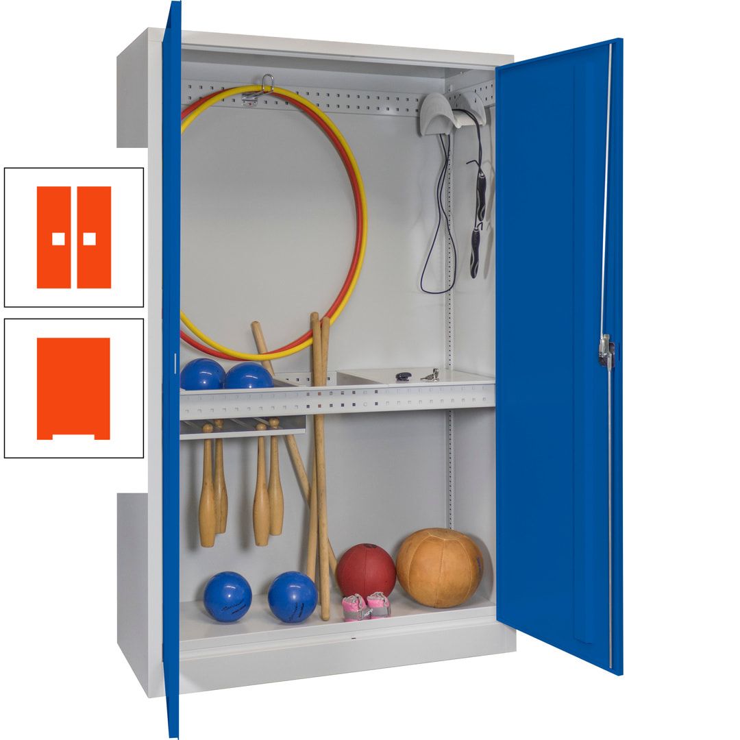 Sportschrank - Vollblechtüren - Variante 3 - 1.950x1.200x500 mm (HxBxT) - anthrazitgrau