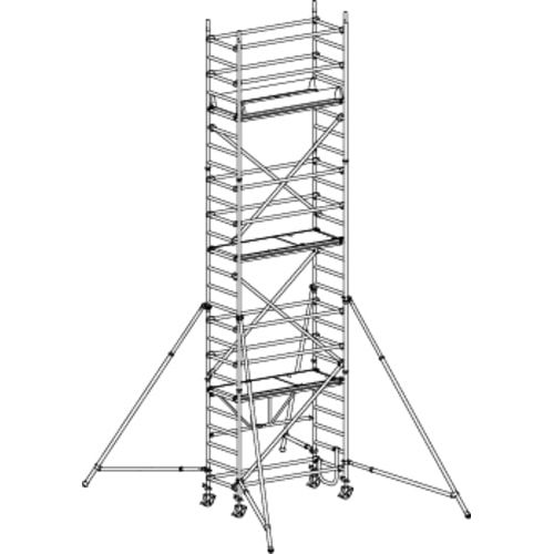 Klappbares Fahrgerüst - mit Ausleger - 1.800 x 1.900 x 800 mm (HxBxT) - Hymer Aluminium Gerüst