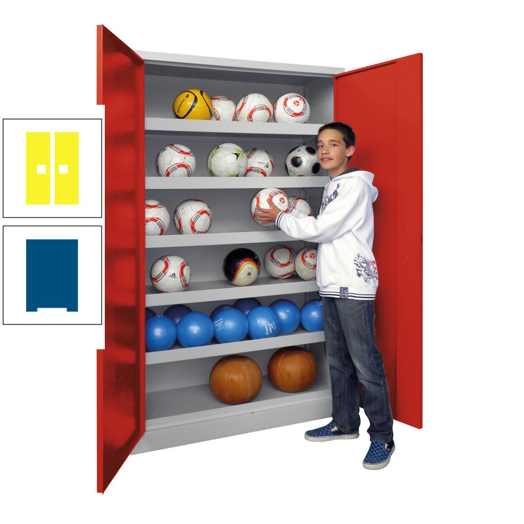 Ballschrank - Vollblechtüren - 5 Böden - 1.950x1.500x500 mm (HxBxT) - anthrazitgrau