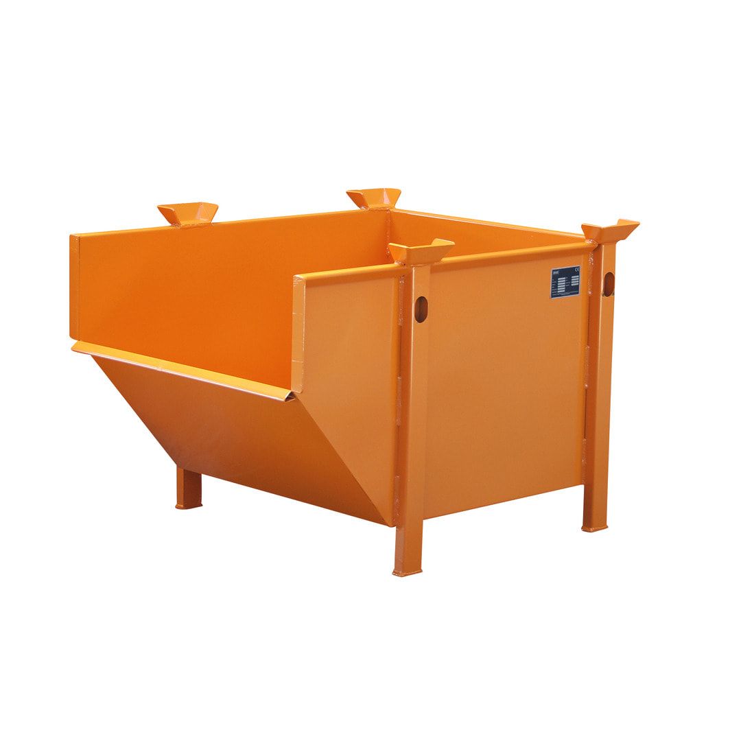 Materialbehälter - 500 l Volumen - Tragkraft 1.000 kg - stapel- und kranbar - feuerrot