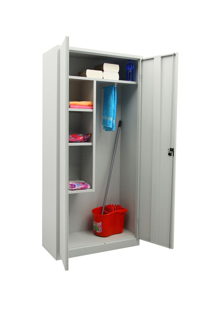 Putzmittelschrank - Mehrzweckschrank - 1.950 x 920 x 420 mm (HxBxT) - lichtgrau