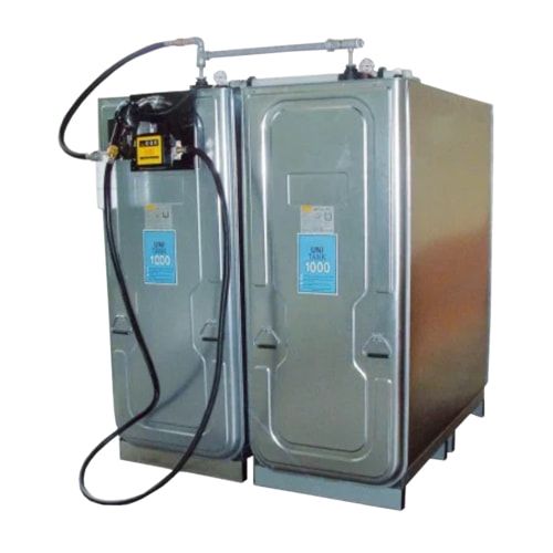 Diesel Tankanlage - Tankstation mit Zapfpistole - Zählwerk - Volumen 1.000 l - 50 l/min - 1.590 x 770 x 660 mm (HxBxT)