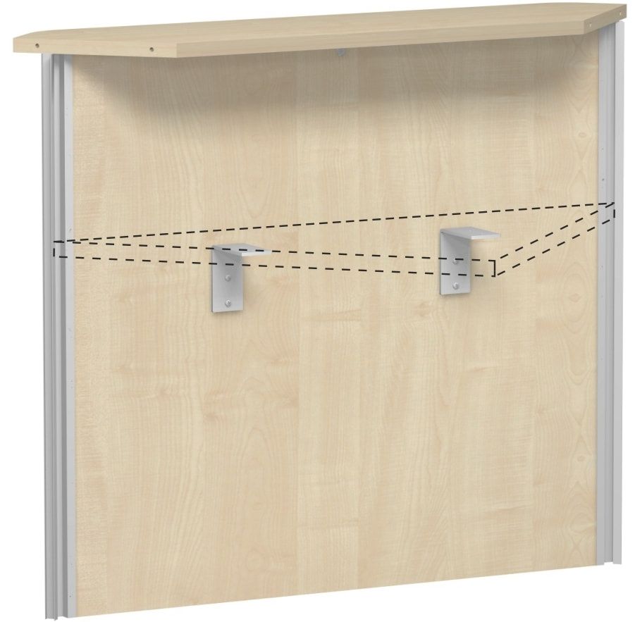 Anbau Thekenelement, Anbaumodul, 90 Grad Oberboden gerade, 25 mm Dreischicht-Feinspan, 1.025 x 1.236 x 300 mm (HxBxT), Dekor Ahorn