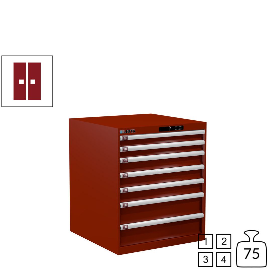 Lista Schubladenschrank - 14.409.010 - 850x717x725 mm (HxBxT) - 7 Schubladen - 75 kg - Key Lock - lichtblau (RAL 5012)