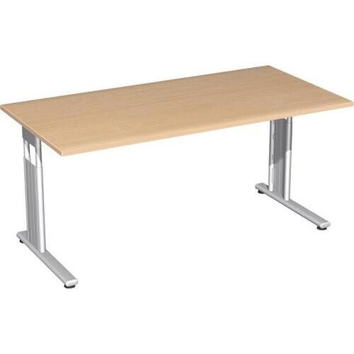 Schreibtisch - C-Fuß Flex - Bürotisch - höhenverstellbar - 820 x 1.200 x 800 mm (HxBxT) - Dekor Ahorn - Gestell silber