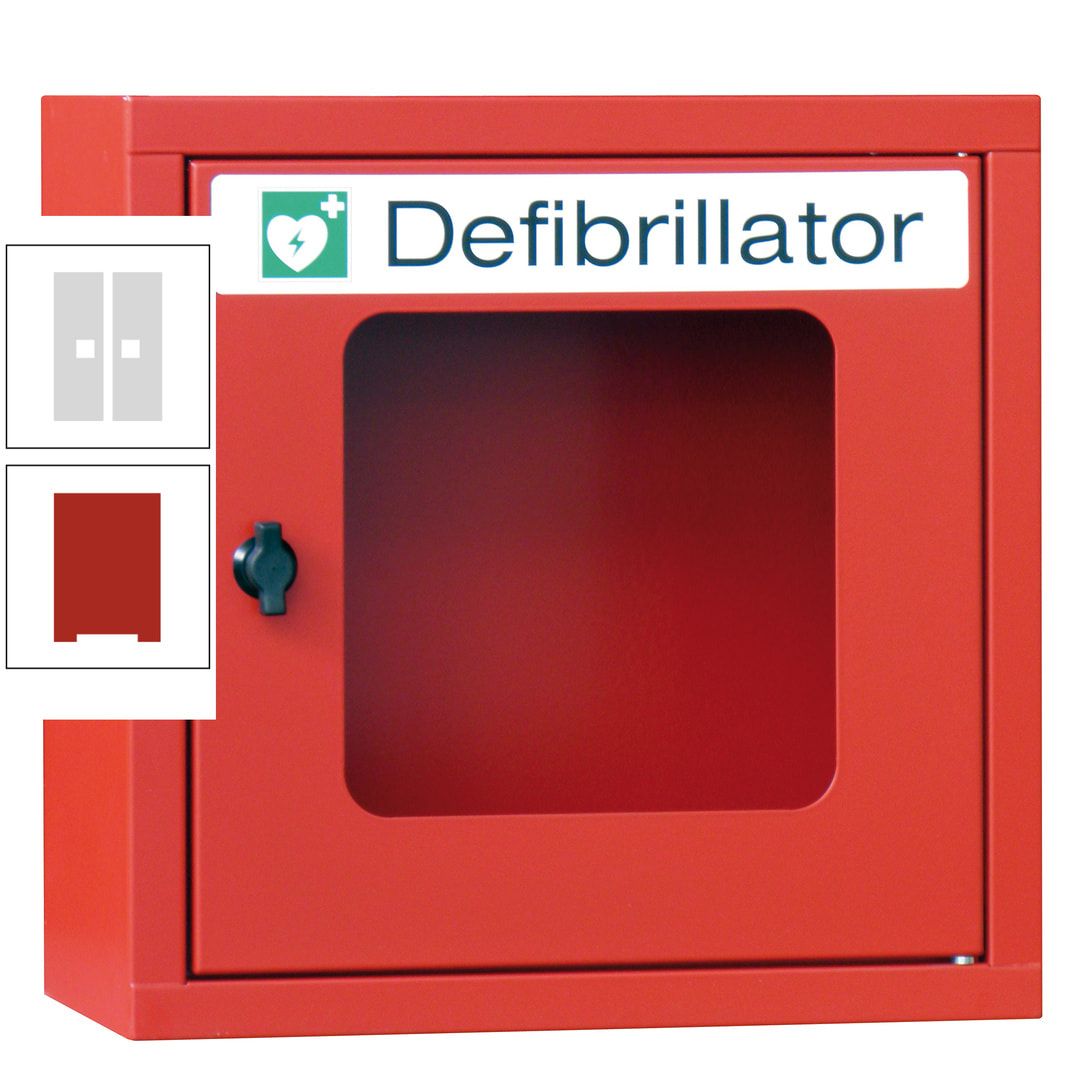 Defibrillatorenschrank - 400 x 400 x 200 mm (HxBxT) - Sichtfenster - anthrazitgrau