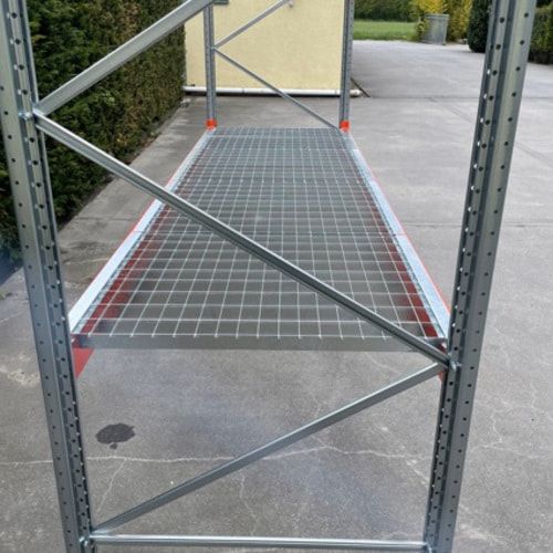 1 x Gitterrostboden für Palettenregale, Fachbreite 3.600, Tiefe 1.100 mm, feuerverzinkt, 1000 kg je Quadratmeter, Gitterroste, Gitterrosteinlagen