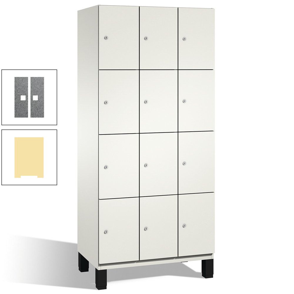 Fächerschrank, Stahlschrank, 12 Fächer, Türöffnungsbegrenzer, mit Füßen, Korpus lichtgrau, Tür anthrazitgrau, 1.980 x 900 x 525 mm (HxBxT)