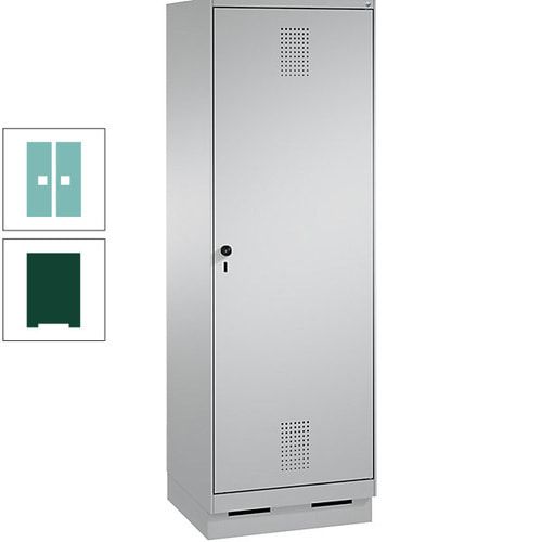 Doppel-Spind, Garderobenschrank, 1 Tür für 2 Abteile a 300 mm, Korpus anthrazitgrau, Türen anthrazitgrau, 1.800 x 600 x 500 mm (HxBxT)