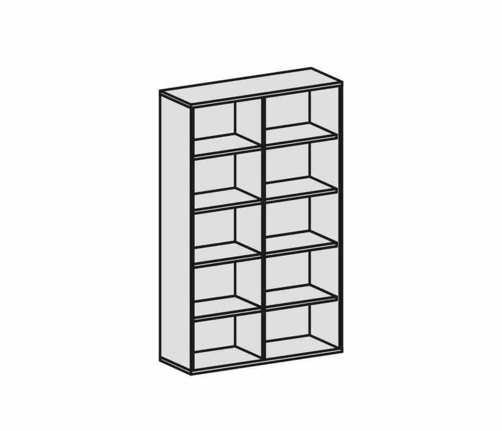 Büroregal, 5 Ordnerhöhen, modular, Metallsockel/Standfüße, Dreischicht-Feinspan, Einlegeboden, 1.920 x 1.000 x 425 mm (HxBxT), Dekor Ahorn