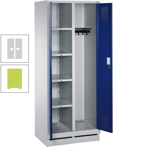 Mehrzweckschrank, Doppeltüren, Füße, 2 Abteile a 300 mm, Korpus anthrazitgrau, Tür anthrazitgrau, 1.800 x 600 x 500 mm (HxBxT)