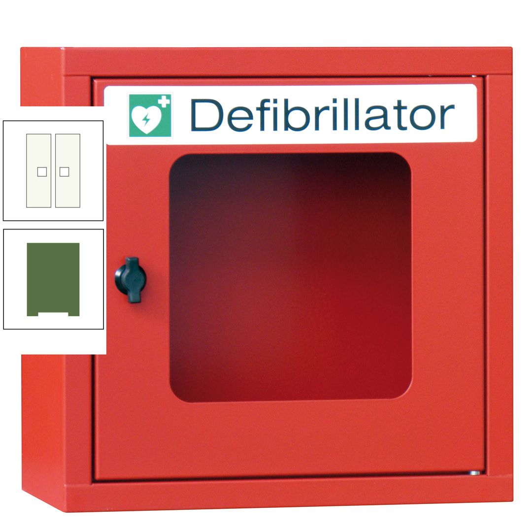 Defibrillatorenschrank - 400 x 400 x 200 mm (HxBxT) - Sichtfenster - anthrazitgrau