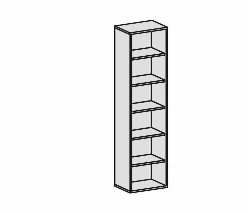 Büroregal, 6 Ordnerhöhen, Metallsockel/Standfüße, Dreischicht-Feinspan, 10 Einlegeböden, 2.304 x 1.200 x 425 mm (HxBxT), Dekor Ahorn